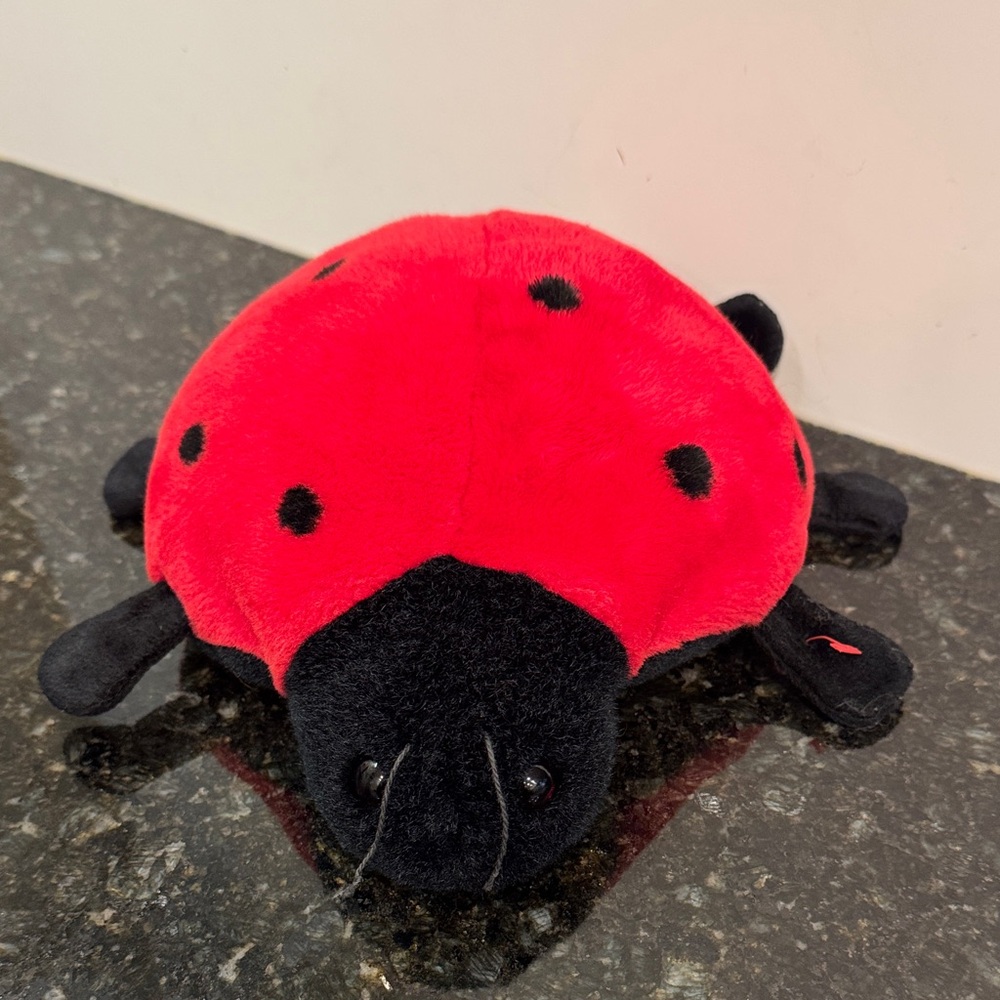 Ty 1999 Beanie Buddy Lucky the Lady Bug Stuffed Animal Plush Toy 10"